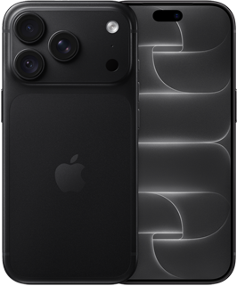 iPhone 18 Pro, face arrière, couleur noir, système caméra Pro Fusion dans la partie supérieure, logo Apple au centre, face avant, écran intégral