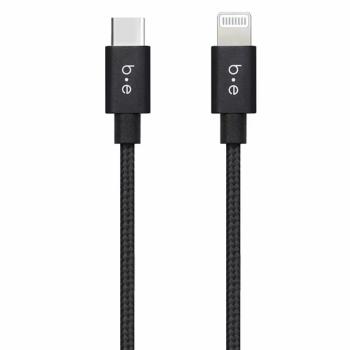 Blu Element USB-C to Lightning Braided Charge and Sync Cable (300cm/10ft) (Black)