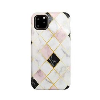 Uunique étui écologique Marble à motif imprimé (Diamond Marble) pour iPhone 11 Pro Max (Blanc/Rose Doré)
