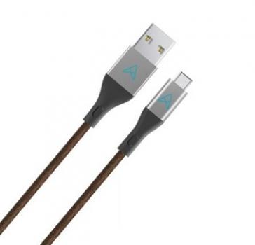 LUXCable 1.8 Meter USB A to USB-C Cable (Burgundy Brown)
