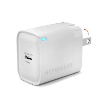 Chargeur mural Hypergear USB-C PD 20 W avec DEL (blanc)