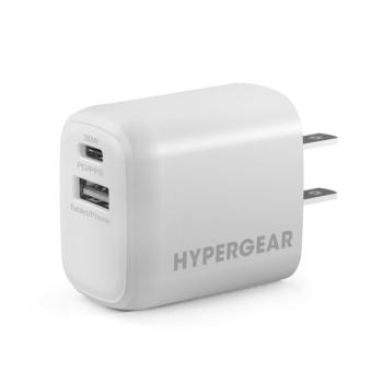 Chargeur mural double port Hypergear 30W USB-C & USB-A (blanc)