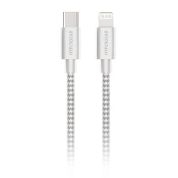 HyperGear USB-C to Lightning Braided Charge and Sync Cable (300cm/10ft) (White)