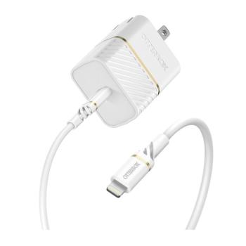 OtterBox chargeur mural à port USB-C PD de 20W + câble USB-C à Lightning (100 cm) (Blanc)