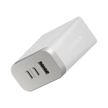 OtterBox Premium Pro Wall Charger 72W Combined Triple Port Wall Charger (1x USB-A & 2x USB-C) (Lunar White)