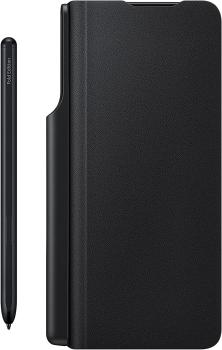 Samsung Galaxy Z Fold3 Leather Flip Cover w/ S Pen (Black)