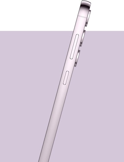 Side of Samsung Galaxy S23 in Lavender colour