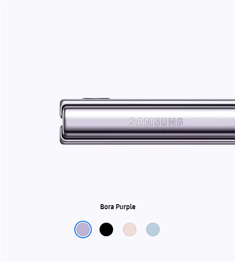 galaxy z flip4 highlights colors blue side