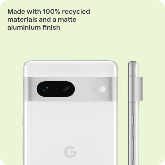 Made with 100% recycled materials and a matte aluminium finish