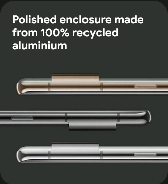 Polished enclosure made from 100% recycled aluminium