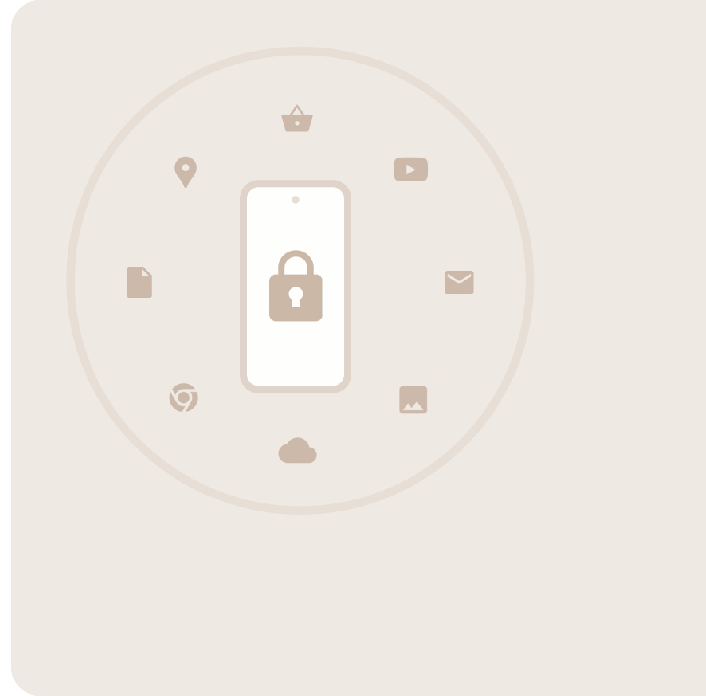 An illustrated shows the switch to toggle on in the VPN by Google One app so that your online activity is private. It also shows the ability to 'snooze' the feature.